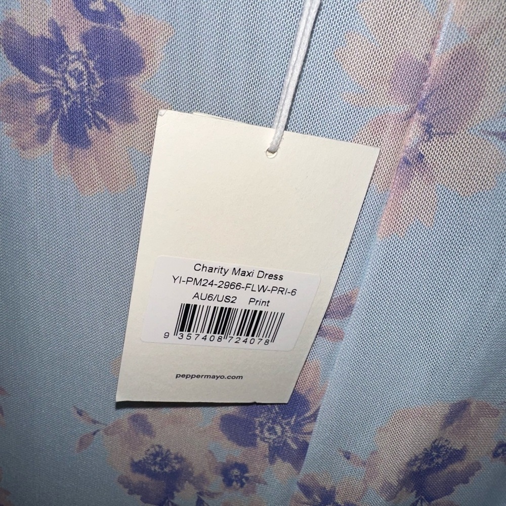 Peppermayo Exclusive Charity Maxi Floral Blue Dress Size US 2 - Picture 11 of 11